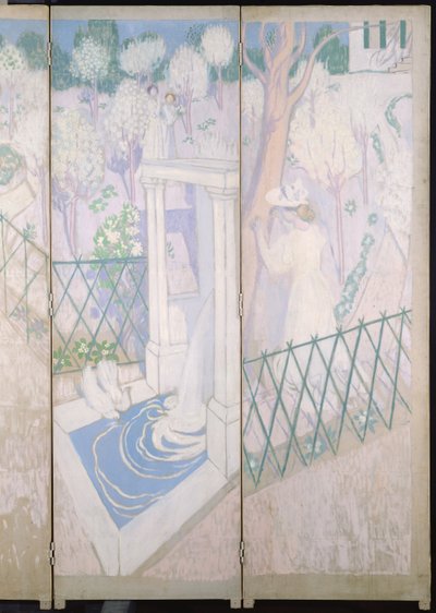 Pantalla con palomas (detalle de los paneles de la derecha) de Maurice Denis